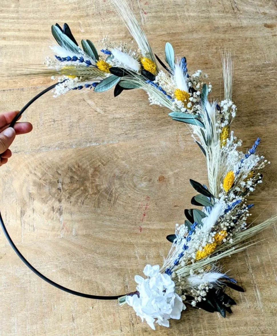 RECONCILIATION VEGETALE - Couronne murale de fleurs séchées hugo d50