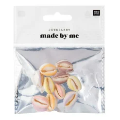 RICO DESIGN - 10 perles - coquillages pastel - 2 perforations