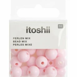 RICO DESIGN - 24 perles rondes 10 mm - rose