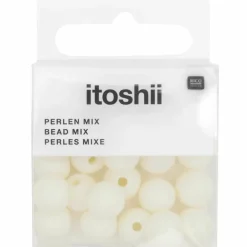 RICO DESIGN - 24 perles rondes 10 mm - blanc cassé