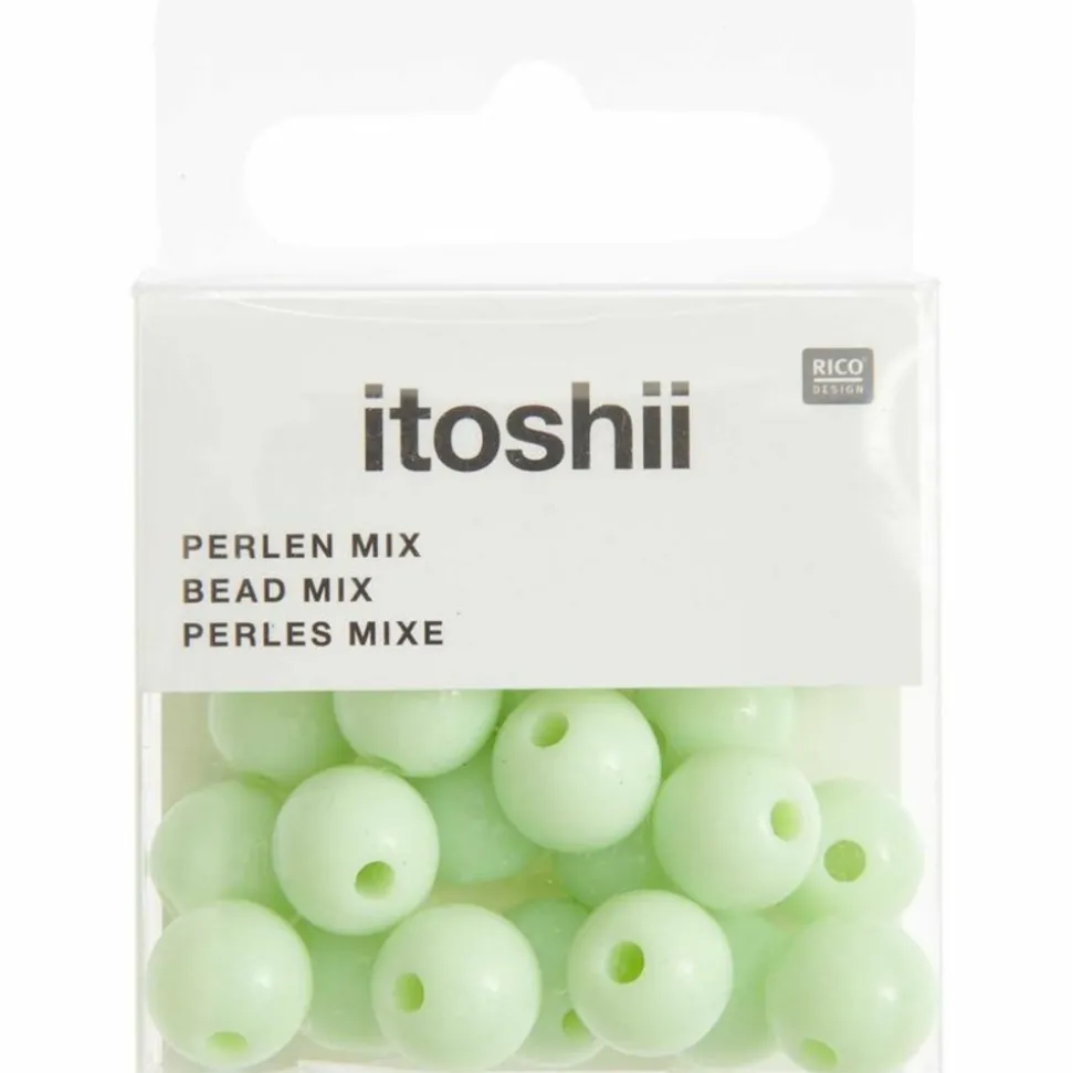 RICO DESIGN - 24 perles rondes 10 mm - vert clair