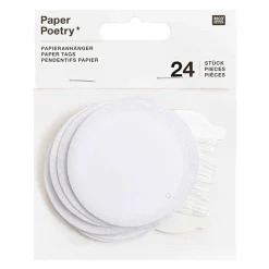 RICO DESIGN - 24 étiquettes à suspendre rondes pailletées