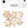 RICO DESIGN - 20 étoiles en bois naturel petit 30 mm