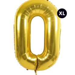 RICO DESIGN - Ballon aluminium chiffre "0" doré, haut. 86 cm