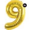 RICO DESIGN - Ballon aluminium chiffre "9" doré, haut. 86 cm