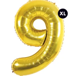 RICO DESIGN - Ballon aluminium chiffre "9" doré, haut. 86 cm