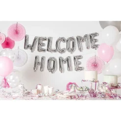RICO DESIGN - Ballons aluminium "Welcom Home" 11 caratères argentés, H. 36 cm