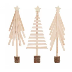 RICO DESIGN - Kit de bricolage en bois - sapins écologiques avec 66 pièces