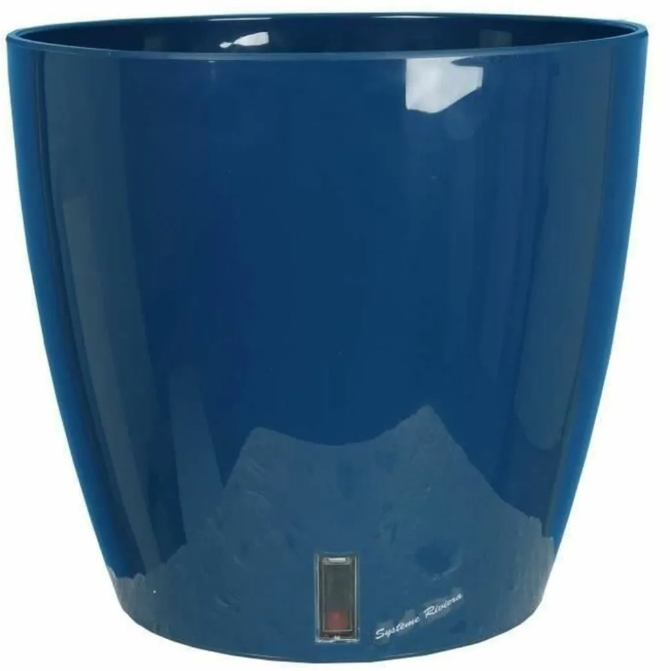 RIVIERA - Bac à fleurs rond - plastique ø 36 cm - bleu