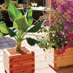 ROBIN HOOD - Bac carré en Mélèze massif certifié FSC® - L.50 l.50xH.45cm