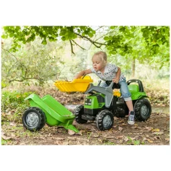 ROLLY TOYS - Tracteur a pedales + remorque rollykid deutz-fahr 5115 g tb
