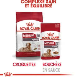 ROYAL CANIN - Bouchées en sauce Medium Ageing 10+ pour chien 10X140g