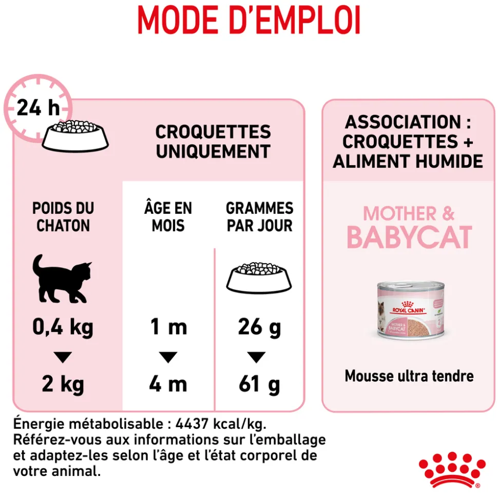 ROYAL CANIN - Croquettes chaton de 0 à 4 mois et chatte Mother&Babycat 2kg