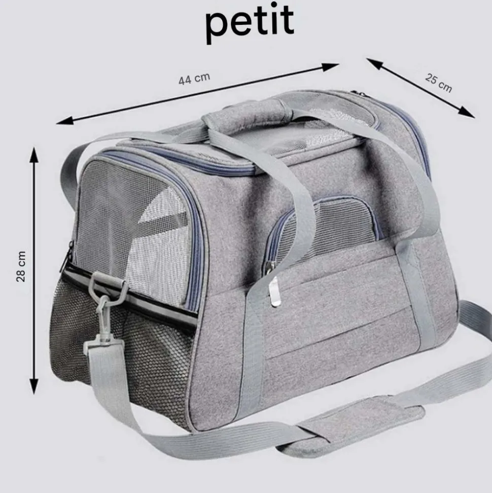 Sac à dos de chat portable et respirant pour sorties noir petit downypaws