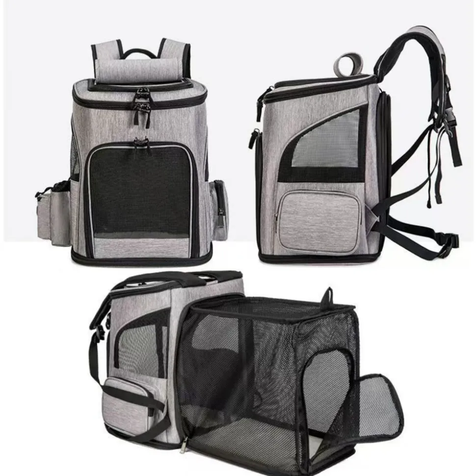 Sac à dos pour chat mcboson noir - extensible, grande capacité, pliable