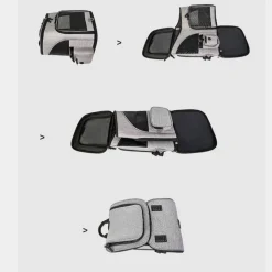 Sac à dos pour chat mcboson noir - extensible, grande capacité, pliable