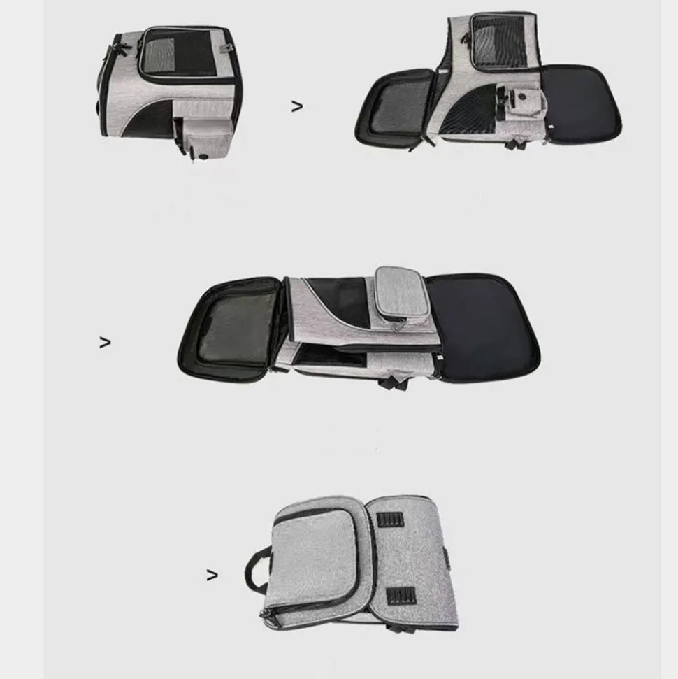 Sac à dos pour chat mcboson noir - extensible, grande capacité, pliable