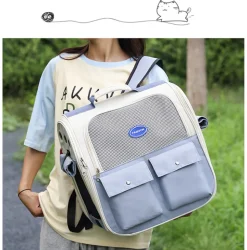 Sac à dos pour chat mcboson bleu, anti-griffes pratique, bonne ventilation