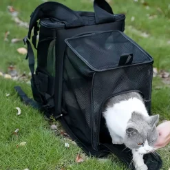 Sac à dos pour chat mcboson gris - extensible, grande capacité, pliable