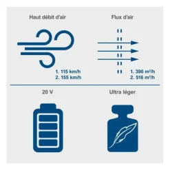 SCHEPPACH - Souffleur de feuilles sans fil scheppach c-bl700-x 20v ixes - 2 vitesses - sans batterie ni chargeur