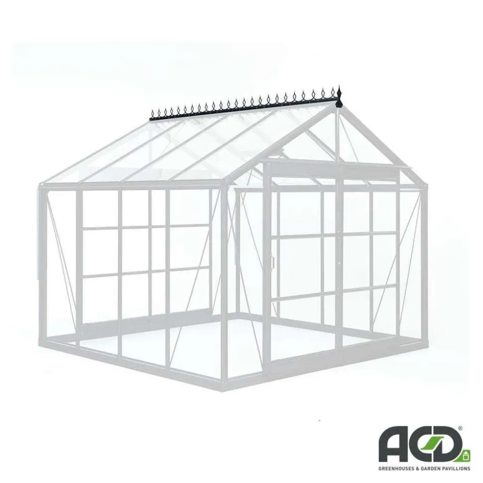 SERRES ACD PRESTIGE - Décoration faîtière en aluminium laqué, longueur 5 vitres