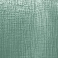 Set de 2 rideaux en gaze de coton vert amande. Tissu gaufré. 2x 135x240cm avec œillets