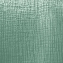 Set de 2 rideaux en gaze de coton vert amande. Tissu gaufré. 2x 135x240cm avec œillets