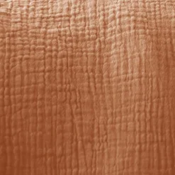 Set de 2 rideaux en gaze de coton caramel. Tissu gaufré. 2x 135x240cm avec œillets