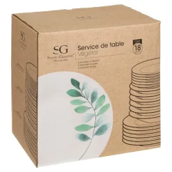 SG SECRET DE GOURMET - Service de table "végétal" 18 pièces en porcelaine