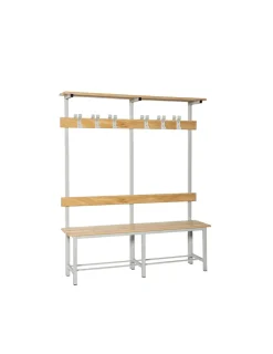 SIMONRACK - Banc vestiaire simonbench démonté doble con repisa 8/1000 gris 1000x1800x670 - simonrack