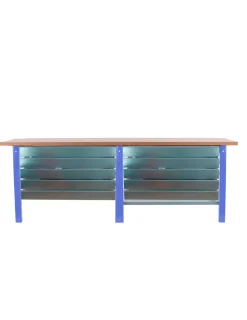 SIMONRACK - Etabli simonwork bt6 pro tandem laminate 10box 2600 bleu/hêtre bleu/hêtre 865x2600x750 - simonrack
