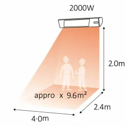 SINED - Chauffage infrarouge wifi 2000w en verre noir sined