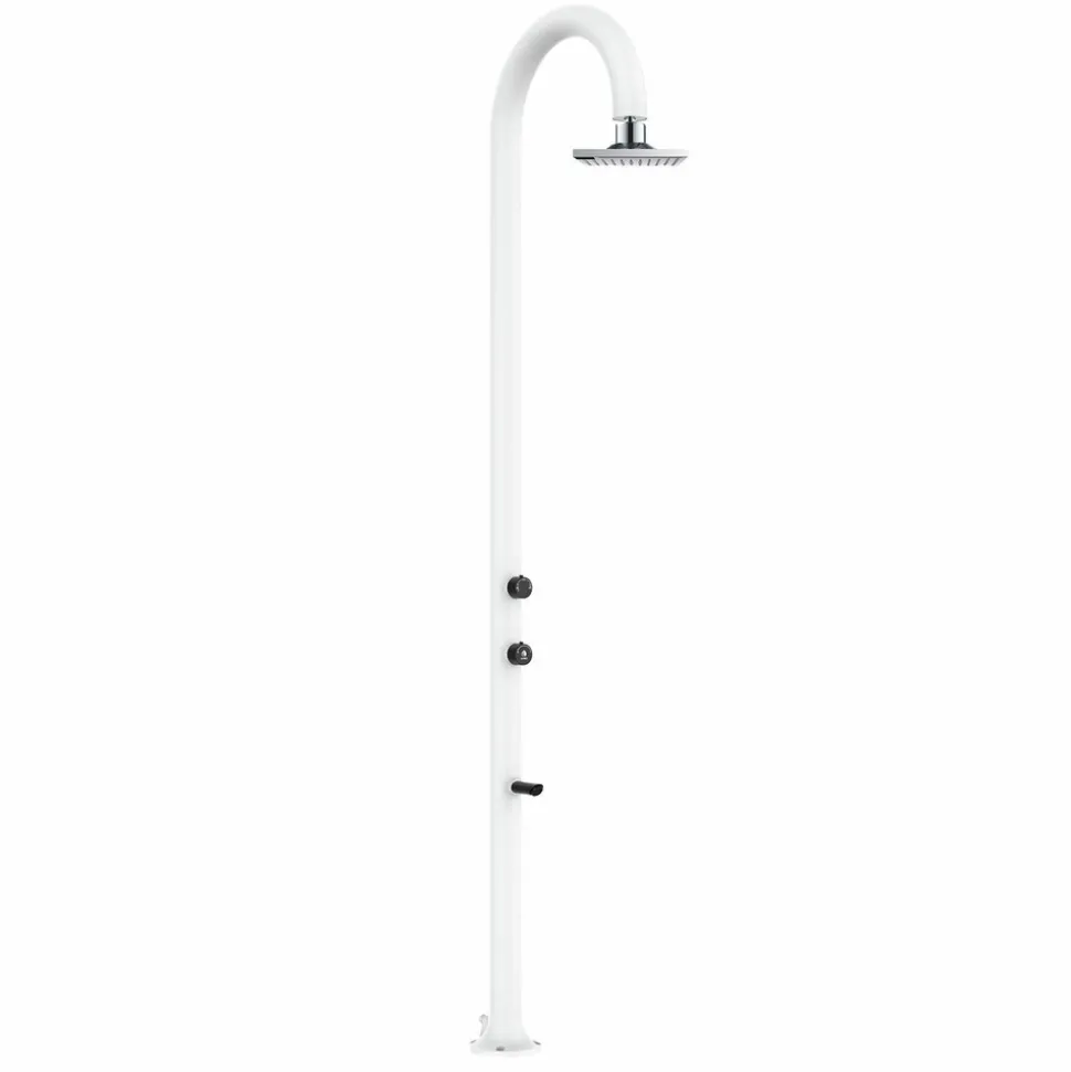 SINED - Douche blanche en alu avec led eau chaudefroide et lavepieds