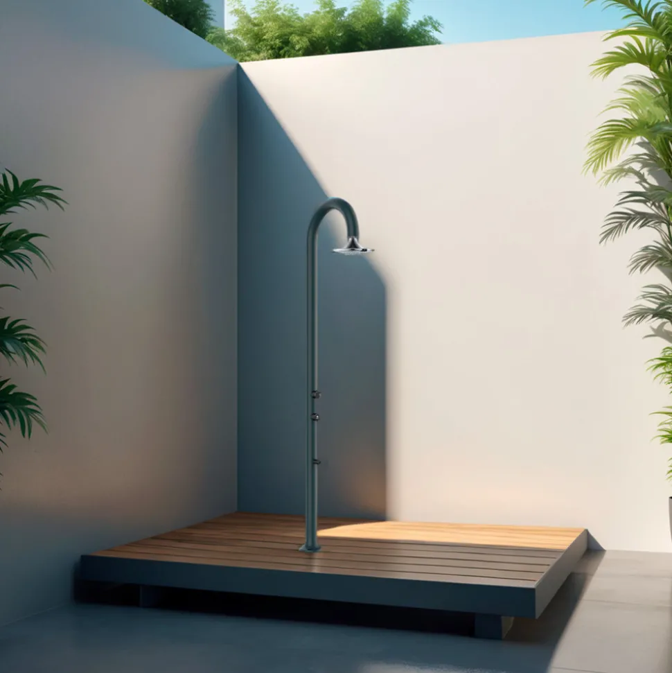 SINED - Douche grise led 3 jets avec capteur usage interieurexterieur