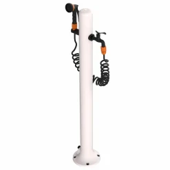 SINED - Fontaine de jardin en aluminium blanc avec tuyau de 75 m et pistolet a 8 jets