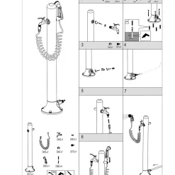 SINED - Fontaine de jardin en aluminium blanc avec tuyau de 75 m et pistolet a 8 jets