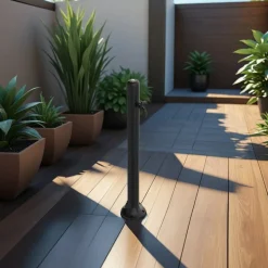 SINED - Fontaine de jardin noire en aluminium avec raccords pour montage facile