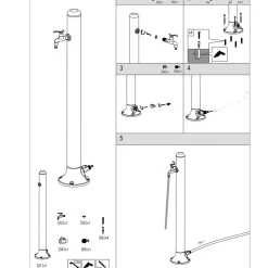 SINED - Fontaine de jardin noire en aluminium avec raccords pour montage facile