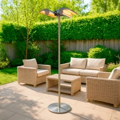 SINED - Lampadaire avec double chauffage sined stufa infrarossi terra 4000