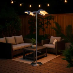 SINED - Lampadaire avec double chauffage sined stufa infrarossi terra 4000