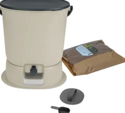 SKAZA - Composteur bokashi essential 15,3l +1kg brain+base-crème
