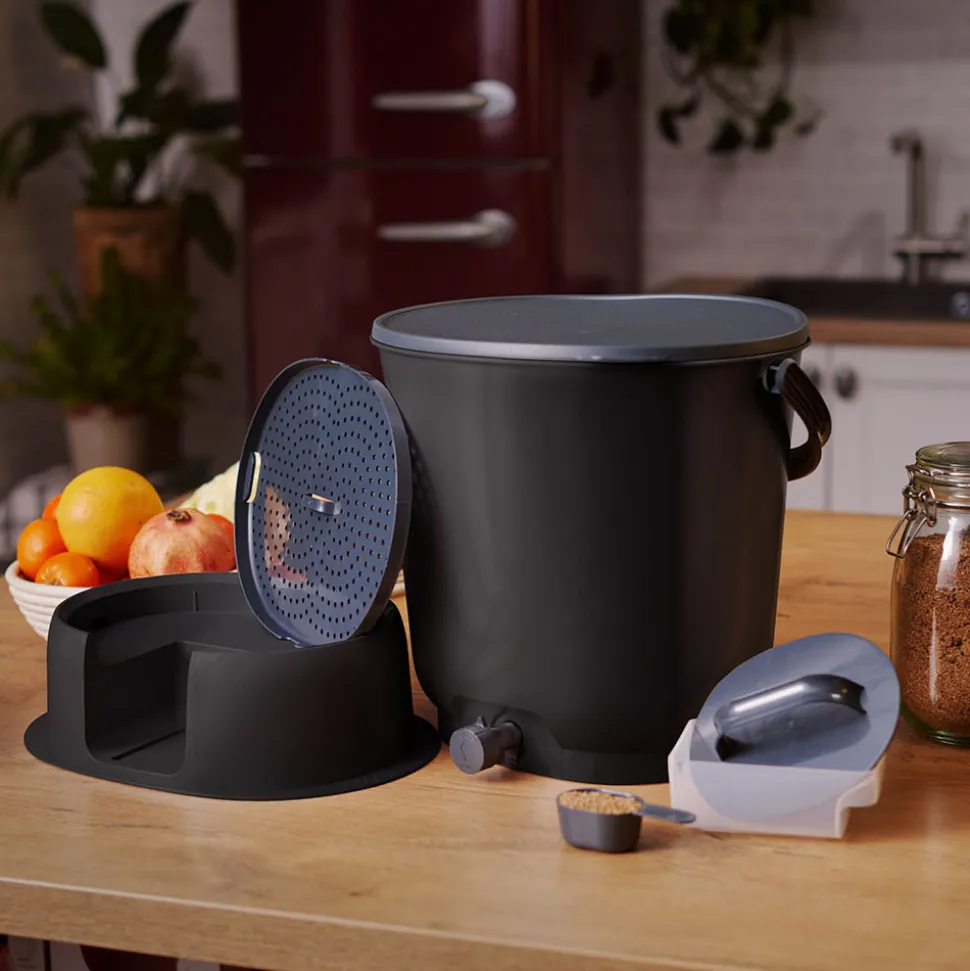 SKAZA - Kit 1 composteur bokashi organko essential 15,3l noir skaza