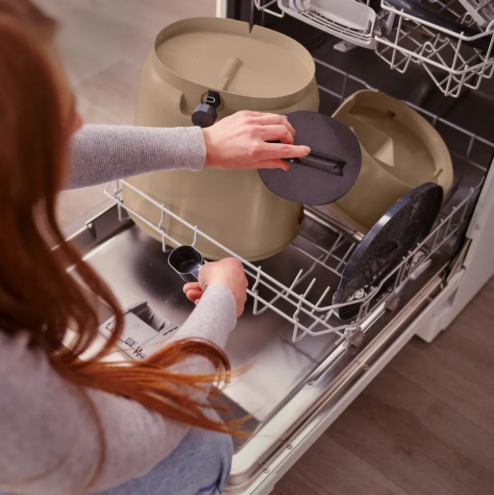 SKAZA - Lot de 2 composteurs bokashi essential 15,3l+1kg de brain+1 base-capuccino