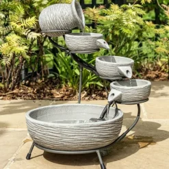 SMART GARDEN - Fontaine solaire cascade céramique poseidon