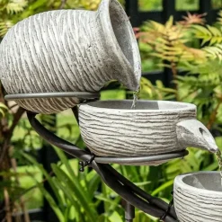 SMART GARDEN - Fontaine solaire cascade céramique poseidon