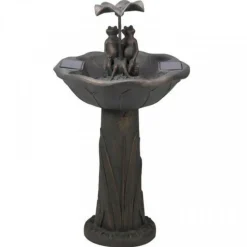 SMART GARDEN - Fontaine solaire bain d'oiseaux duo de grenouilles