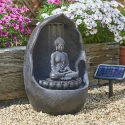 SMART GARDEN - Fontaine solaire bouddha autonome avec batterie
