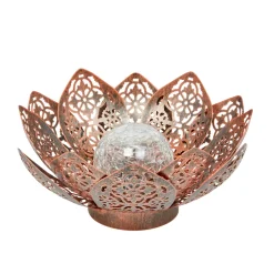 SMART GARDEN - Lanterne solaire, lotus à poser "Damasque", en métal - L.27xH.11cm
