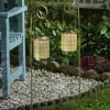 SMART GARDEN - Lanterne solaire suspendue rabat à piquer structure et pied en métal effet doré patiné , boite de 2