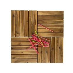 SNAP & GO - Dalle en bois acacia huilé snap & go (lot de 4) - chêne moyen 30 x 30 cm